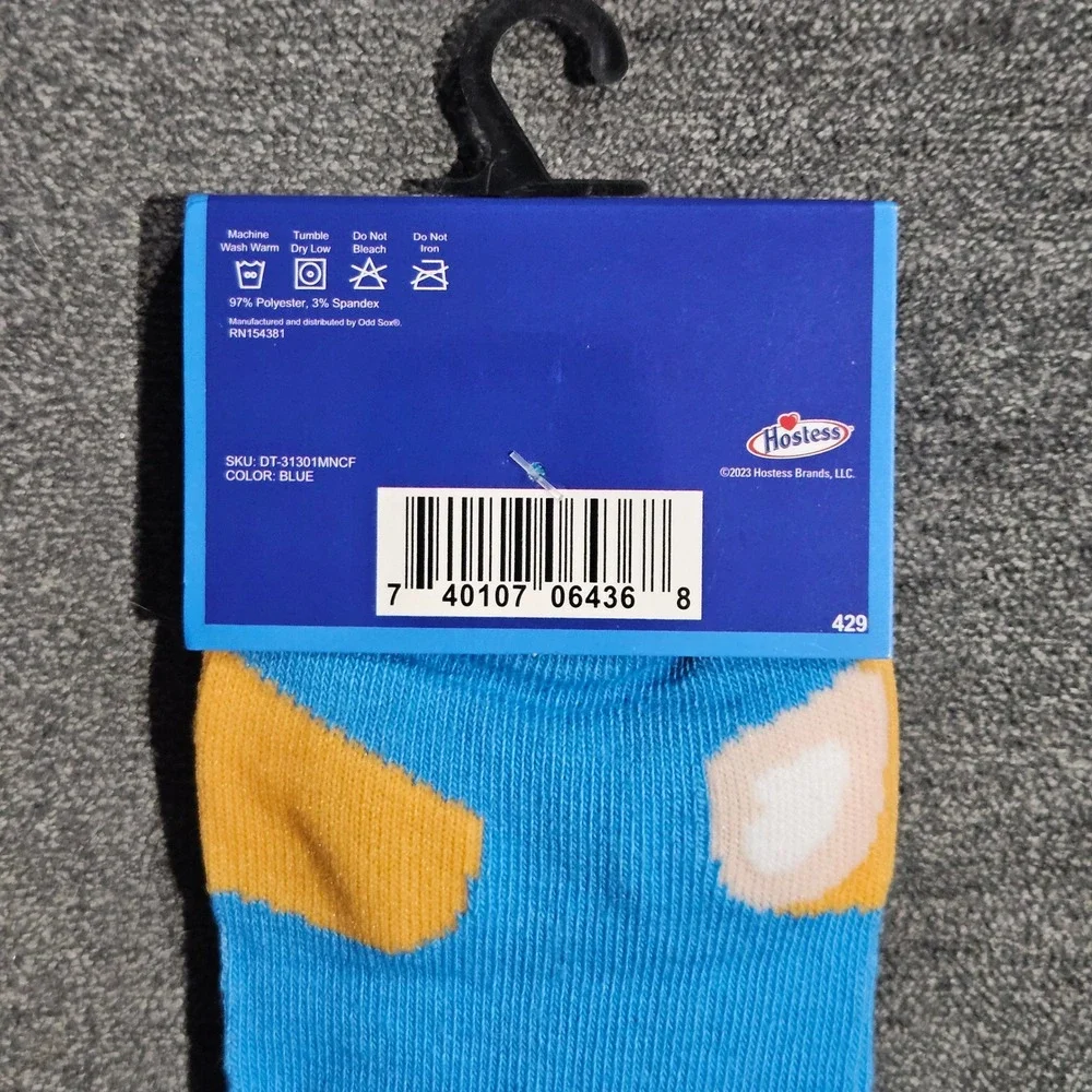 Hostess Twinkies Mens Crew Socks Blue Graphic Print Snack Food Novelty Size 6-12